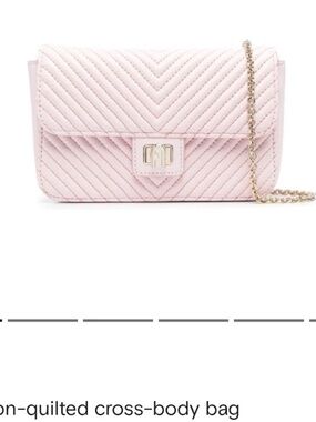 Furla Pink Chevron Leather Crossbody Purse